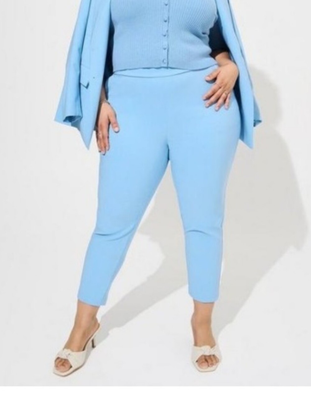 Torrid Light Blue Crepe Pull-On Relaxed Taper Pants NWT